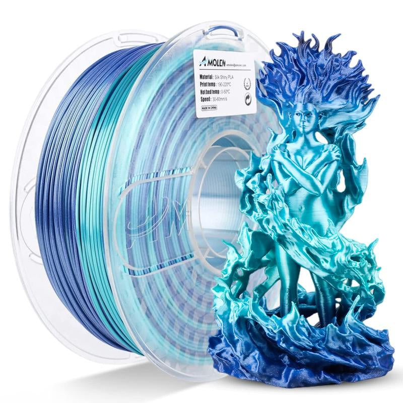 Amolen Silk Shiny Gradient PLA Filament, 1.75Mm