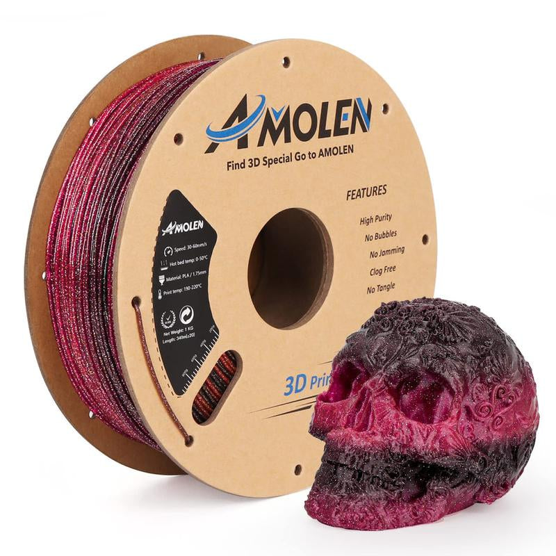 AMOLEN PLA Sparkle & Shiny Starry Sky 3D Printing Filament, 1.75Mm