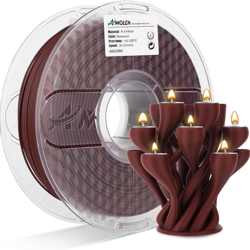 AMOLEN Wood PLA 3D Printing Filament, 1.75Mm