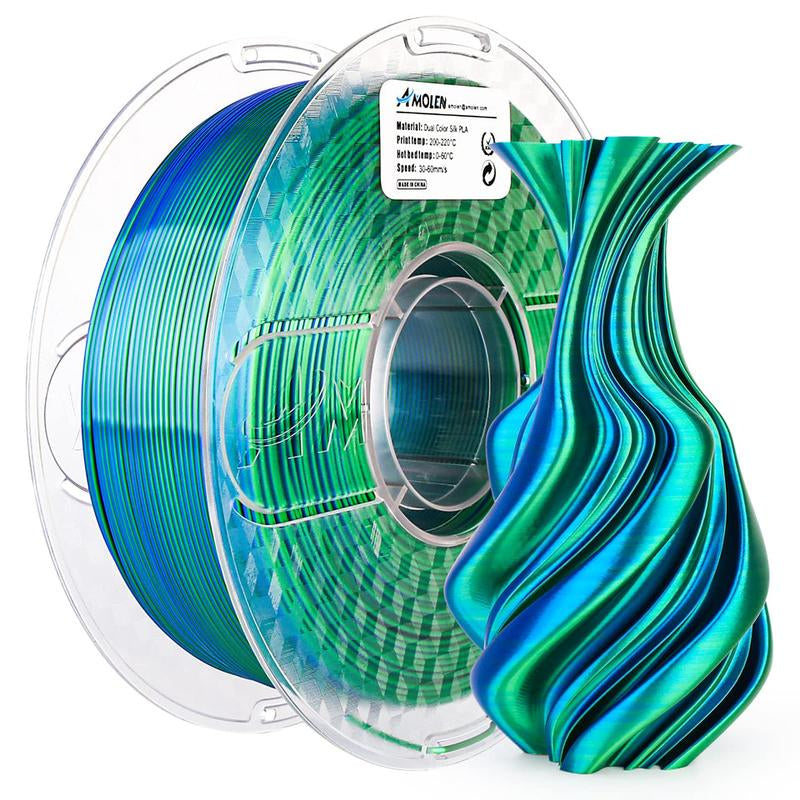 AMOLEN PLA Silk Dual Color 3D Printing Filament, 1.75Mm