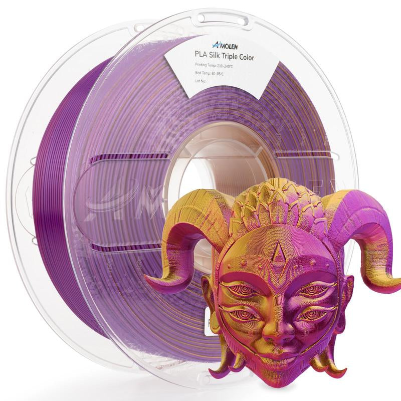AMOLEN PLA Silk Triple Color 3D Printing Filament, 1.75Mm