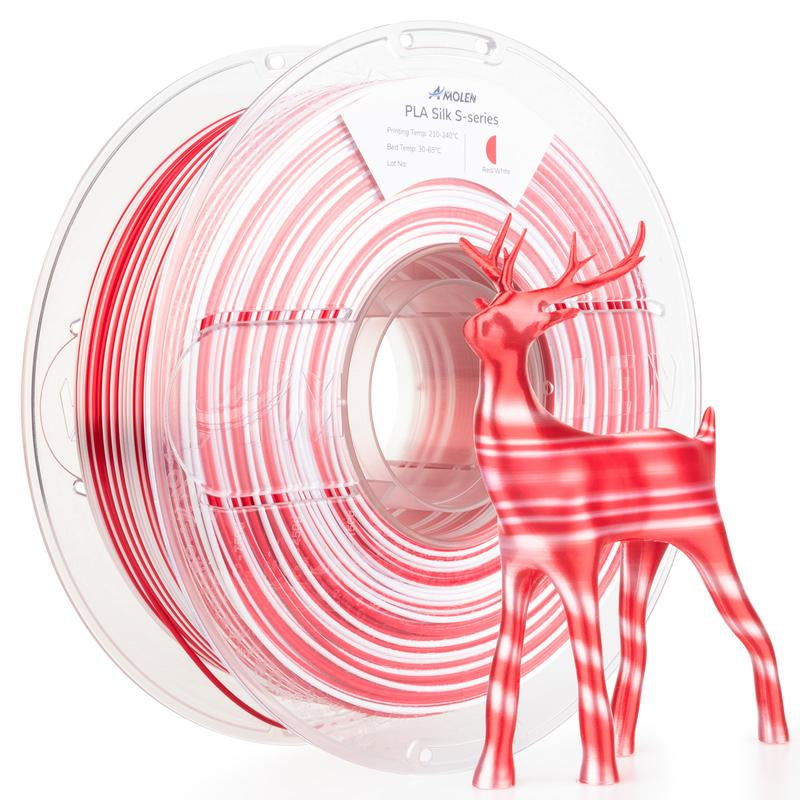 AMOLEN PLA Silk S-Series Shiny Multicolor Rainbow 3D Printer Filament, 1.75Mm