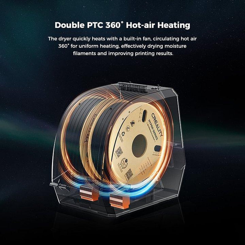 Creality Space Pi Filament Dryer plus - Dual-Spool Filament Dryer Box for 3D Printing with PTC Heater