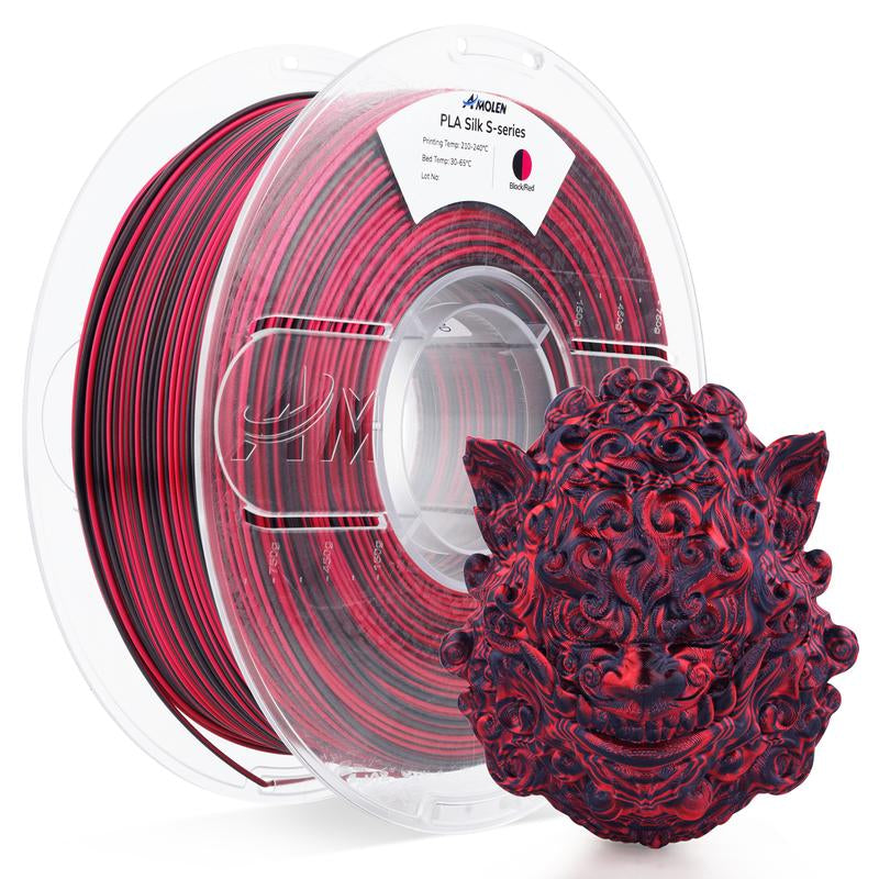 AMOLEN PLA Silk S-Series Shiny Multicolor Rainbow 3D Printer Filament, 1.75Mm