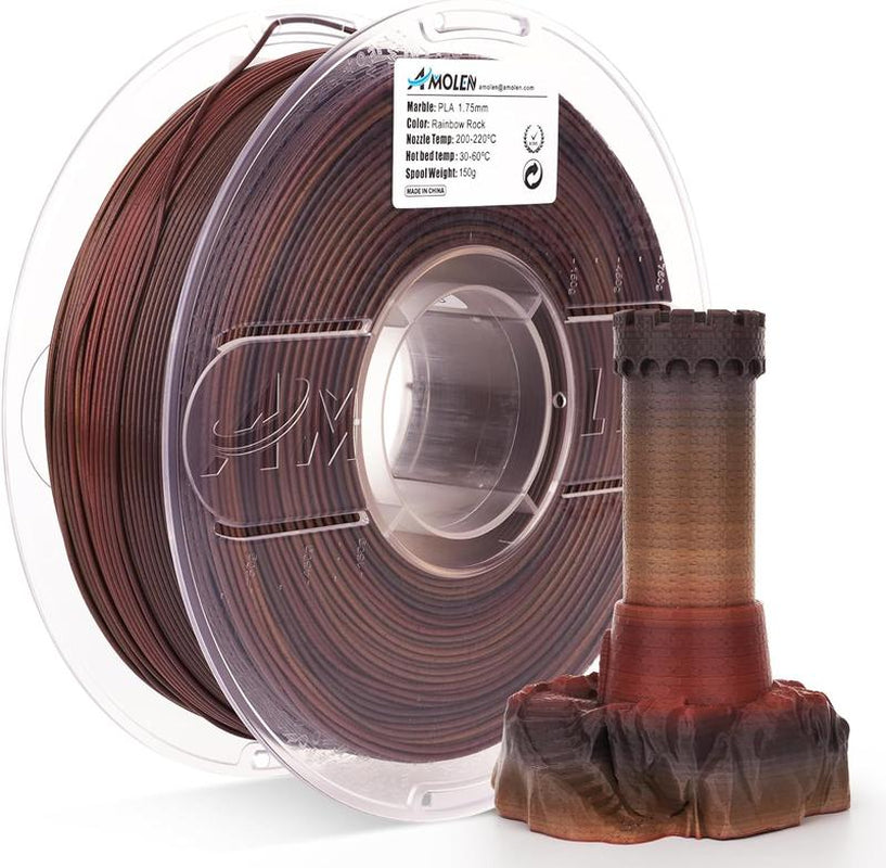 AMOLEN Marble Rock Series PLA 3D Printing Filaments, 1.75Mm, 1KG/2.2LB