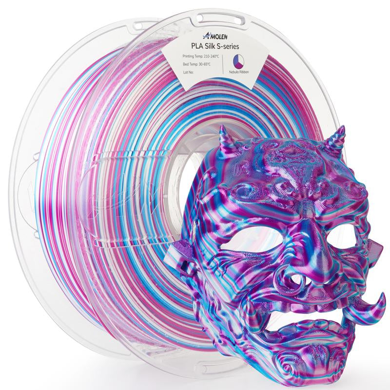 AMOLEN PLA Silk S-Series Shiny Multicolor Rainbow 3D Printer Filament, 1.75Mm