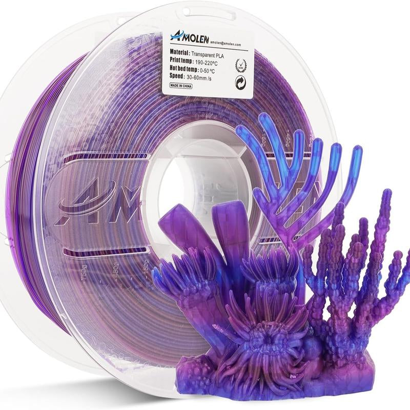 AMOLEN PLA Crystal-Transparent Filament 1.75Mm,1Kg