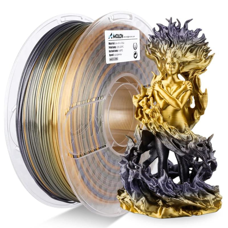 Amolen Silk Shiny Gradient PLA Filament, 1.75Mm