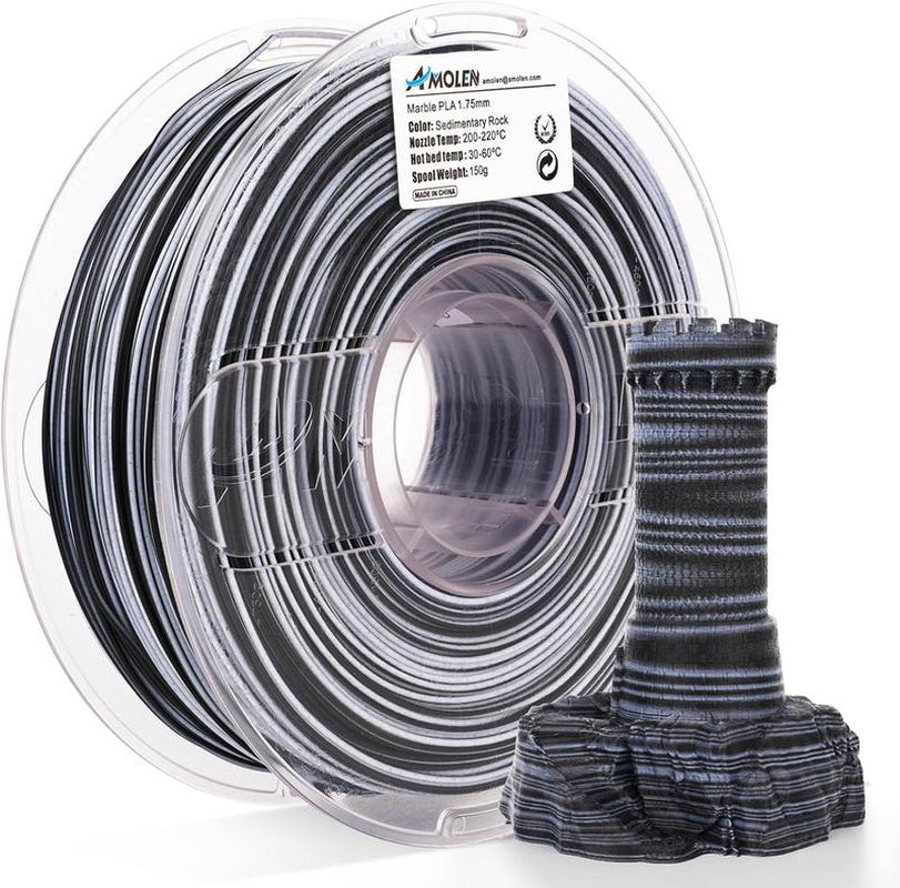 AMOLEN Marble Rock Series PLA 3D Printing Filaments, 1.75Mm, 1KG/2.2LB