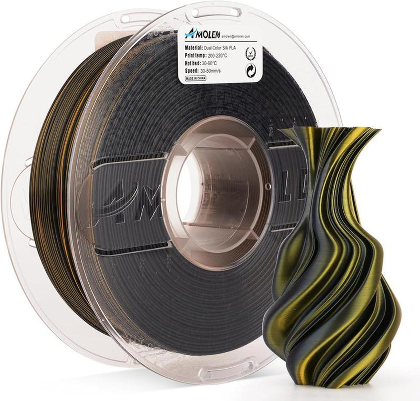 AMOLEN PLA Silk Dual Color 3D Printing Filament, 1.75Mm