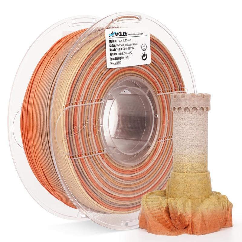 AMOLEN Marble Rock Series PLA 3D Printing Filaments, 1.75Mm, 1KG/2.2LB
