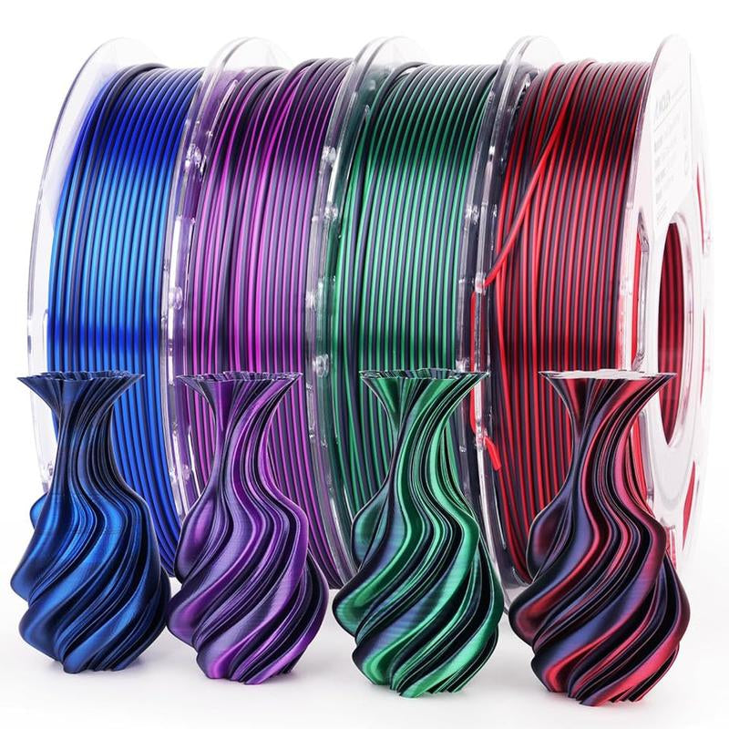 AMOLEN PLA Silk Dual Color 3D Printing Filament, 1.75Mm