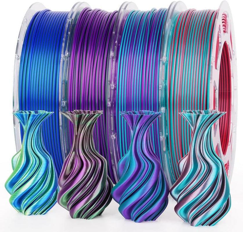 AMOLEN PLA Silk Dual Color 3D Printing Filament, 1.75Mm