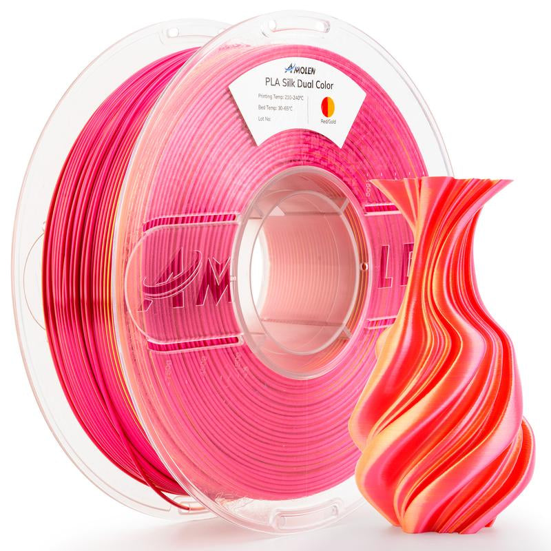 AMOLEN PLA Silk Dual Color 3D Printing Filament, 1.75Mm