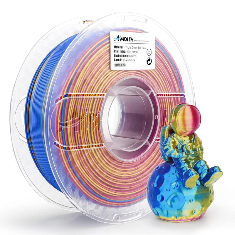 AMOLEN  PLA Silk Triple Color 3D Printing Filament, 1.75Mm