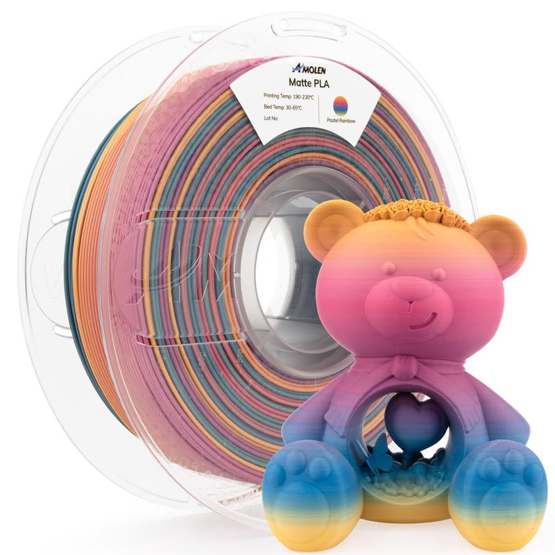 Amolen PLA Matte Rainbow Filament 1.75Mm, 1KG/2.2LB