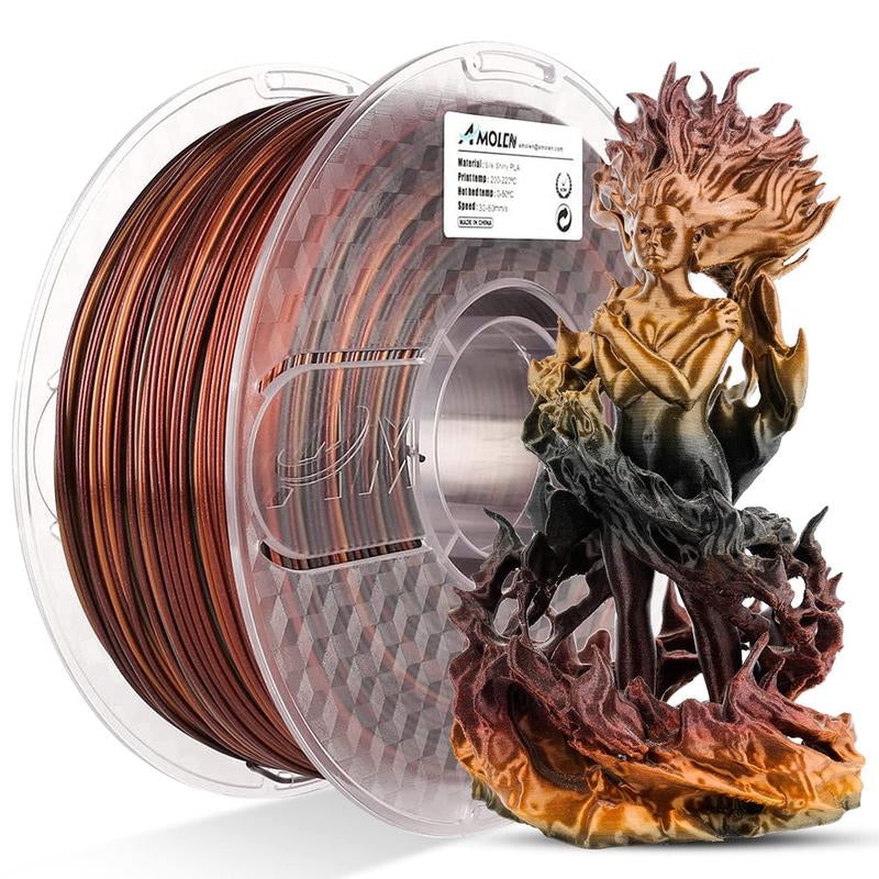 Amolen Silk Shiny Gradient PLA Filament, 1.75Mm