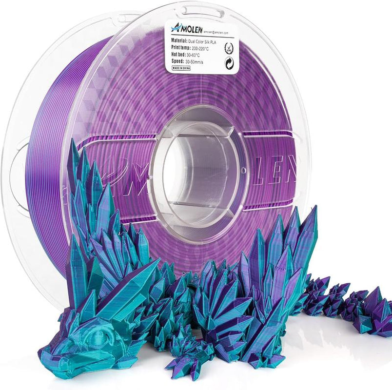 AMOLEN PLA Silk Dual Color 3D Printing Filament, 1.75Mm