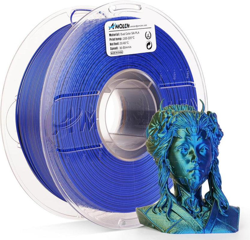 AMOLEN PLA Silk Dual Color 3D Printing Filament, 1.75Mm