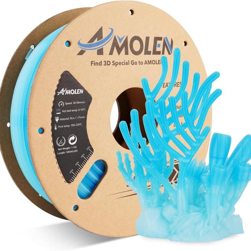 AMOLEN PLA Crystal-Transparent Filament 1.75Mm,1Kg