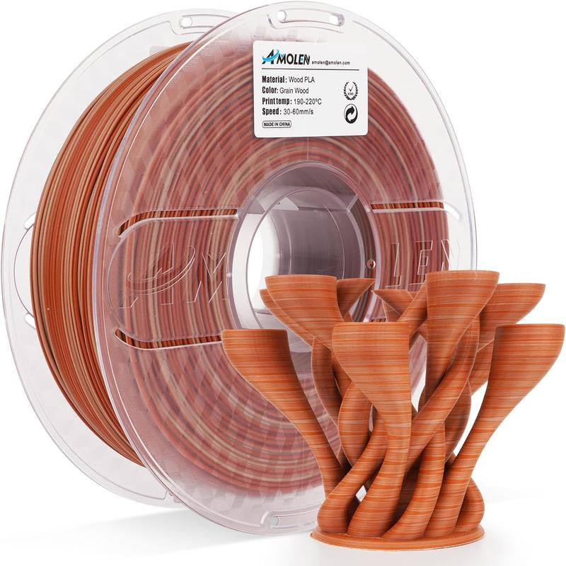 AMOLEN Wood PLA 3D Printing Filament, 1.75Mm