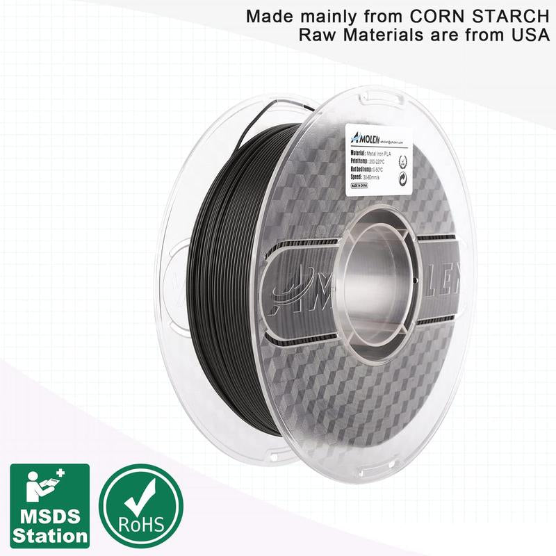 AMOLEN PLA Metal Iron 3D Printing Filament, 1.75Mm