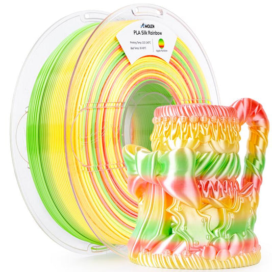 Amolen Silk Multicolor Rainbow PLA Filament, 1.75Mm