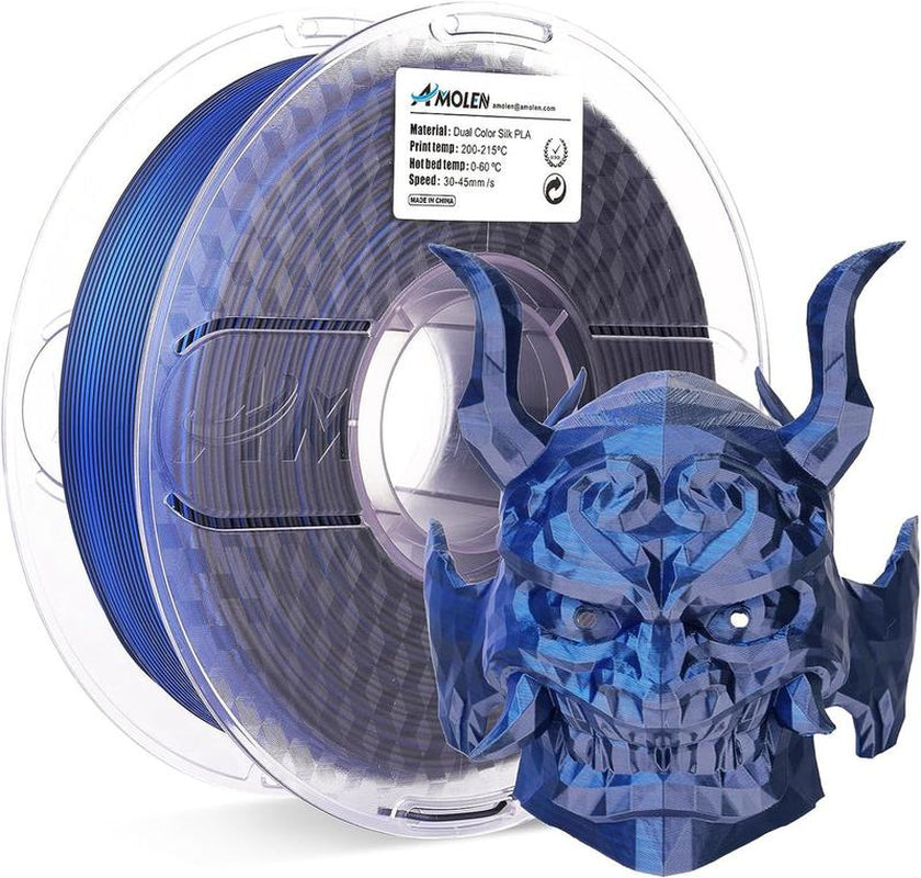 AMOLEN PLA Silk Dual Color 3D Printing Filament, 1.75Mm