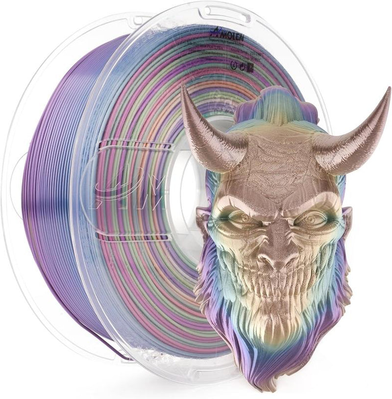 Amolen Silk Multicolor Rainbow PLA Filament, 1.75Mm