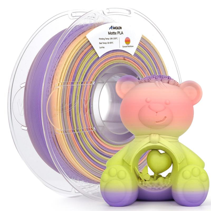 Amolen PLA Matte Rainbow Filament 1.75Mm, 1KG/2.2LB
