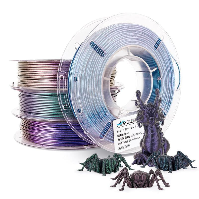 AMOLEN PLA Sparkle & Shiny Starry Sky 3D Printing Filament, 1.75Mm