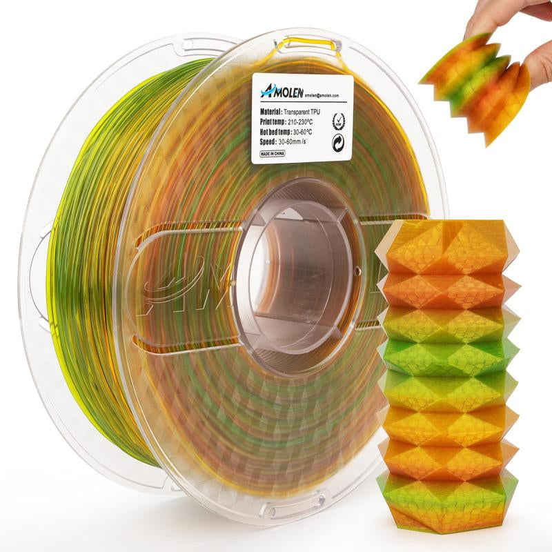 AMOLEN Flexible TPU 3D Printer Filament, 1.75Mm