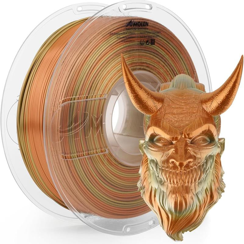 Amolen Silk Multicolor Rainbow PLA Filament, 1.75Mm
