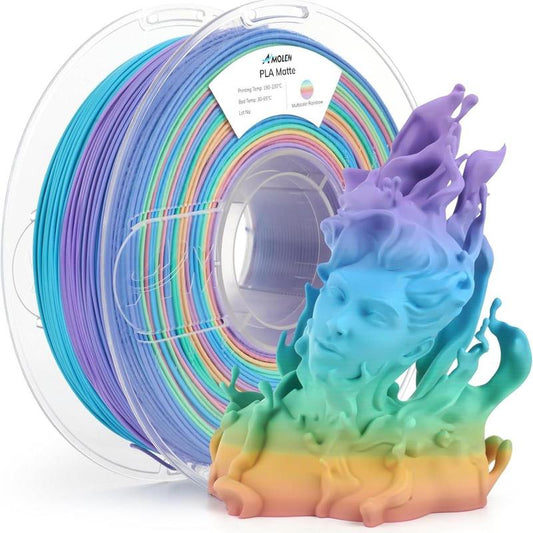 Amolen PLA Matte Rainbow Filament 1.75Mm, 1KG/2.2LB