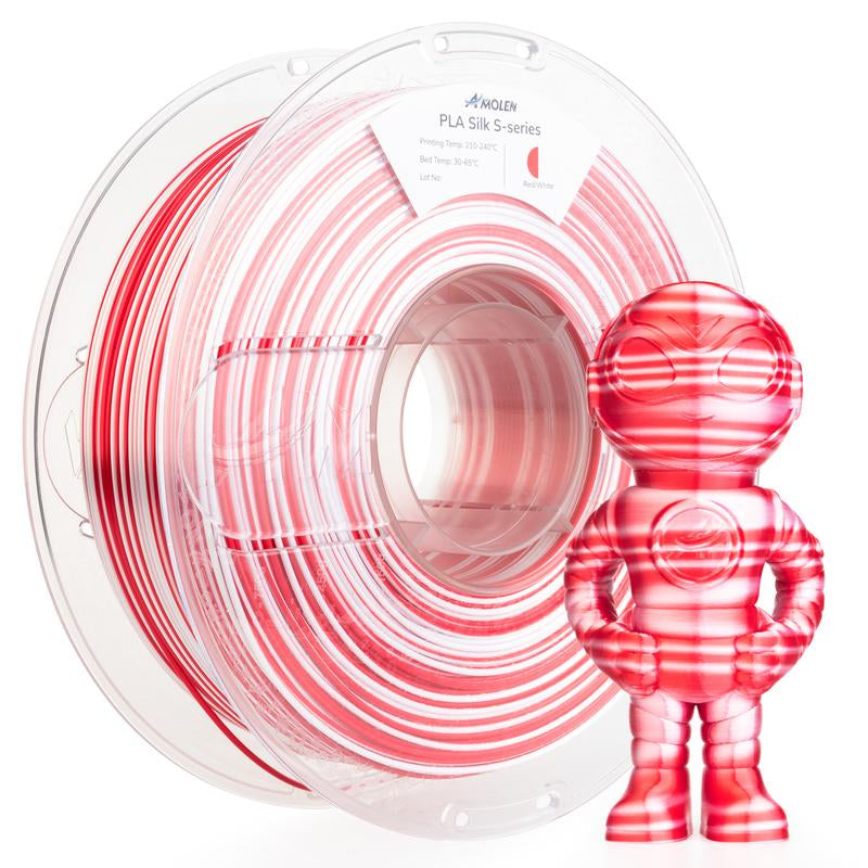 AMOLEN PLA Silk S-Series Shiny Multicolor Rainbow 3D Printer Filament, 1.75Mm