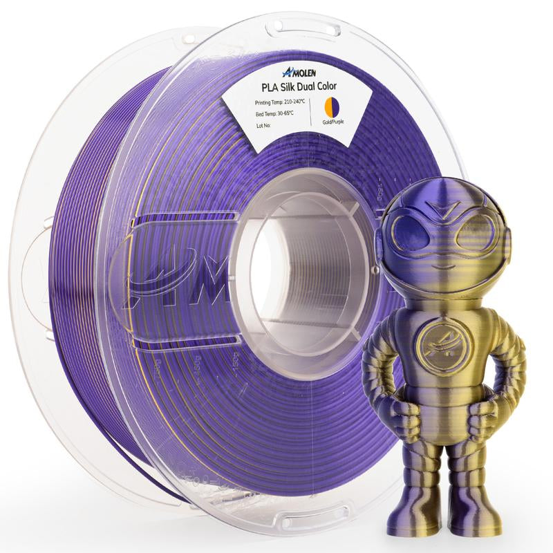 AMOLEN PLA Silk Dual Color 3D Printing Filament, 1.75Mm