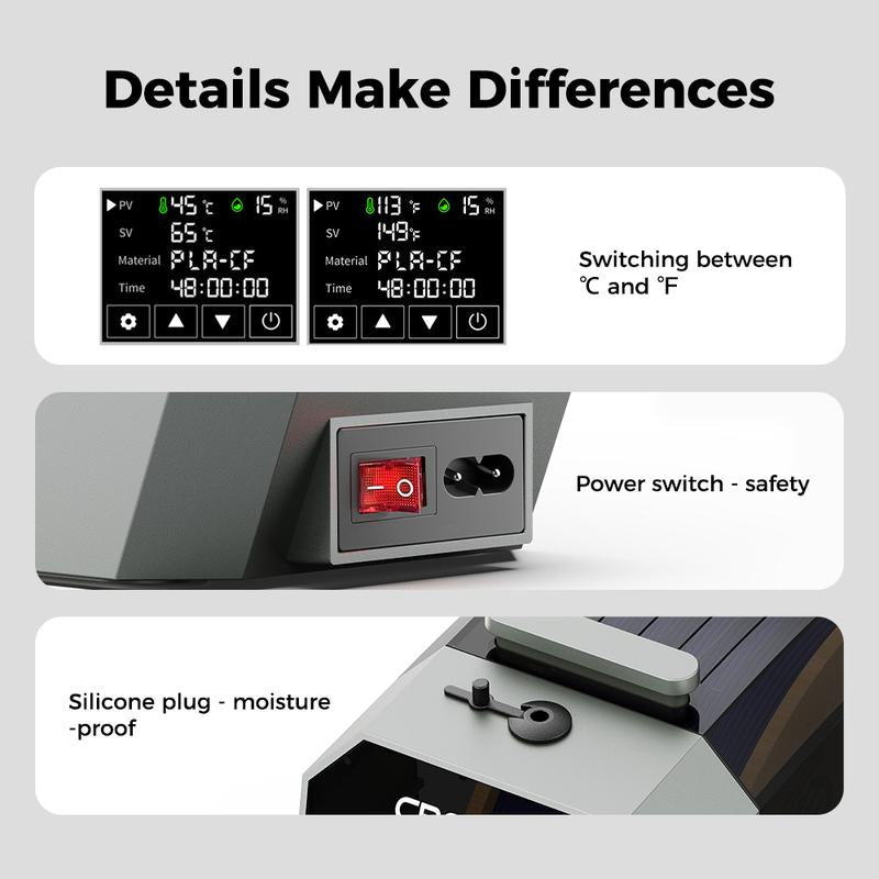 Creality Space Pi Filament Dryer - Fast Drying, Real-Time Monitoring