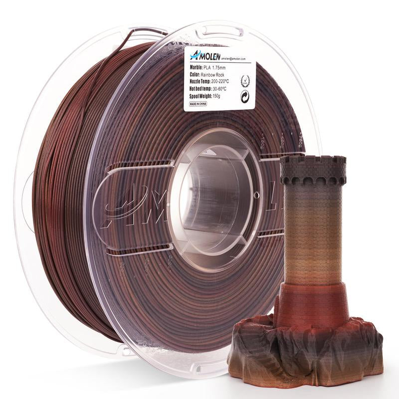 AMOLEN Marble Rock Series PLA 3D Printing Filaments, 1.75Mm, 1KG/2.2LB