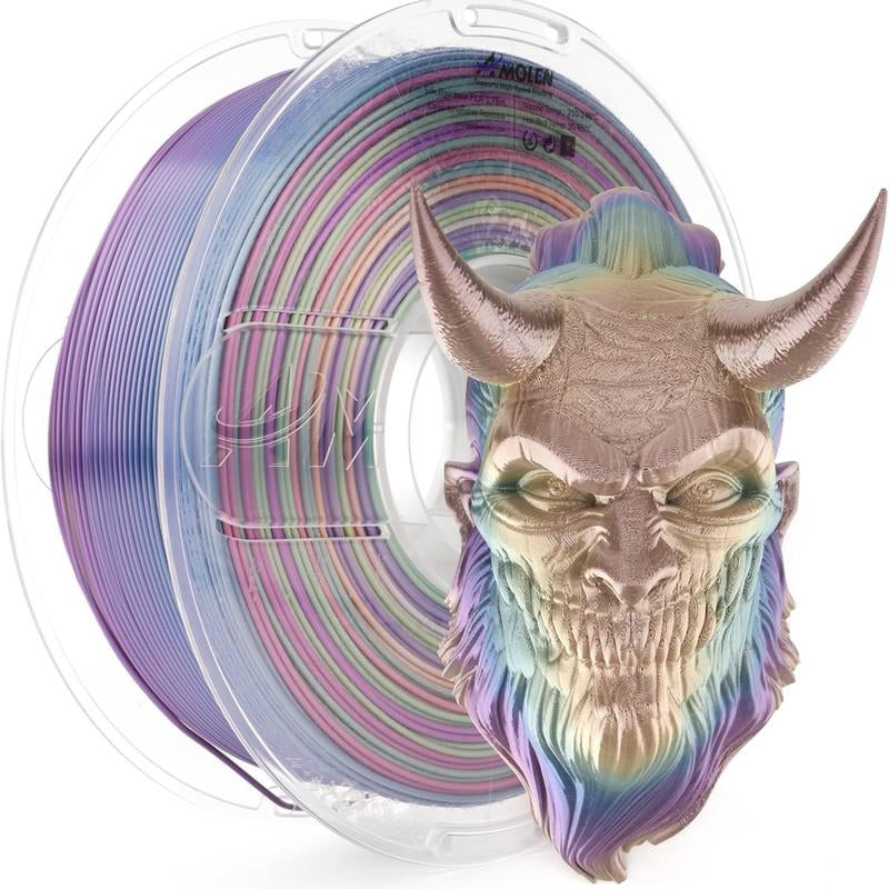 Amolen Silk Multicolor Rainbow PLA Filament, 1.75Mm