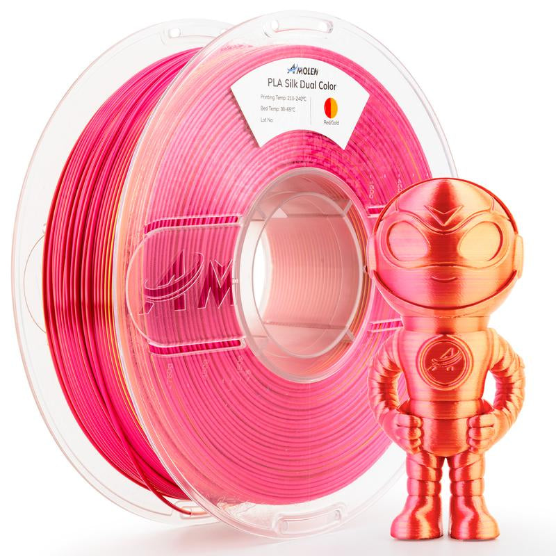 AMOLEN PLA Silk Dual Color 3D Printing Filament, 1.75Mm