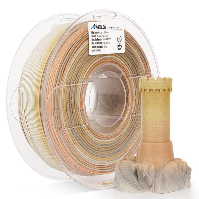 AMOLEN Marble Rock Series PLA 3D Printing Filaments, 1.75Mm, 1KG/2.2LB