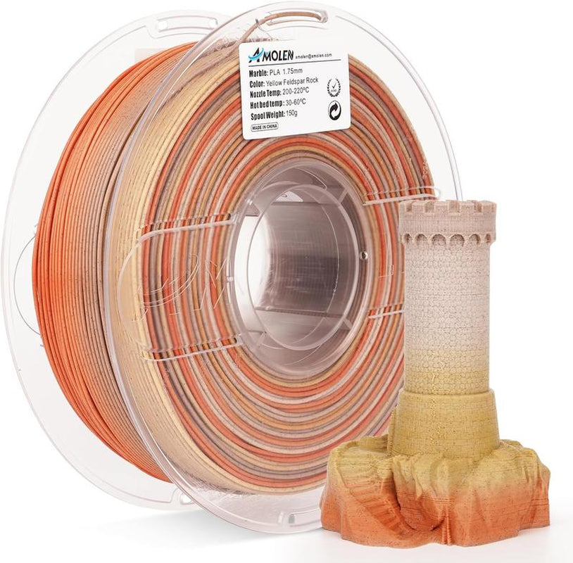 AMOLEN Marble Rock Series PLA 3D Printing Filaments, 1.75Mm, 1KG/2.2LB