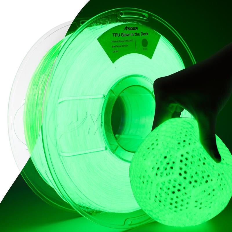 APOLEN TPU Glow-In-The-Dark 3d Printing Filament, 1.75Mm, 1KG/2.2LB