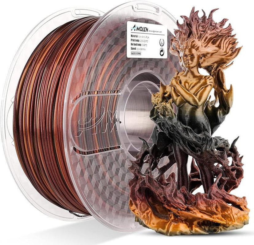 Amolen Silk Shiny Gradient PLA Filament, 1.75Mm