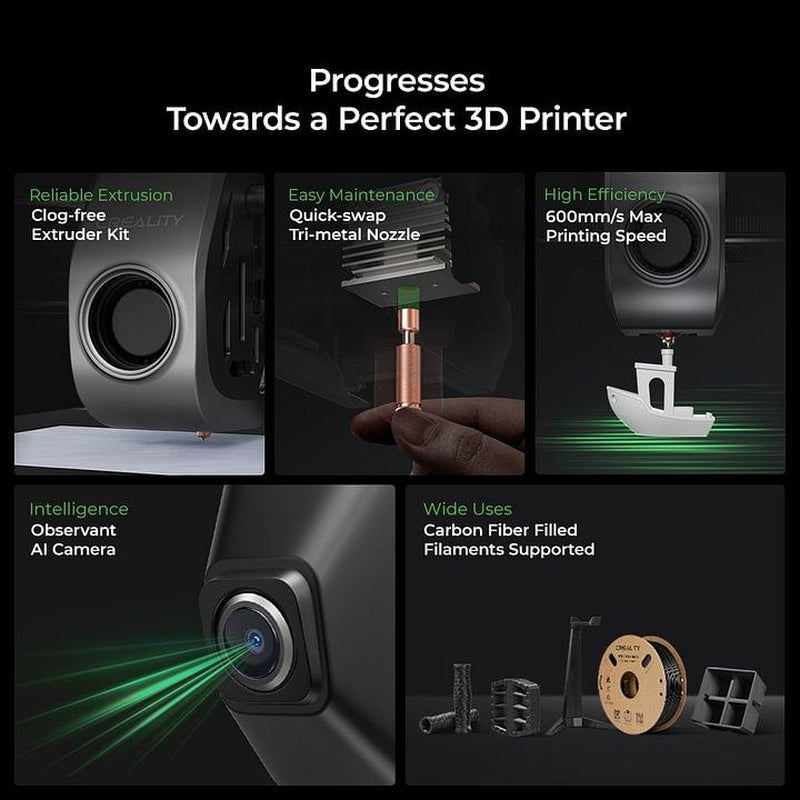 Creality K1C 3D Printer - Advanced Core XY, up to 600Mm/S - High-Speed Printing with Clog-Free Extruder Kit and AI Camera