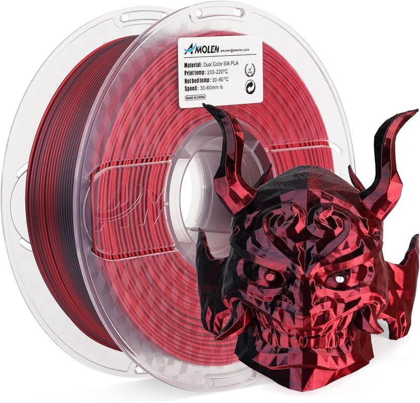 AMOLEN PLA Silk Dual Color 3D Printing Filament, 1.75Mm