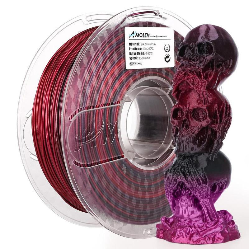 Amolen Silk Shiny Gradient PLA Filament, 1.75Mm