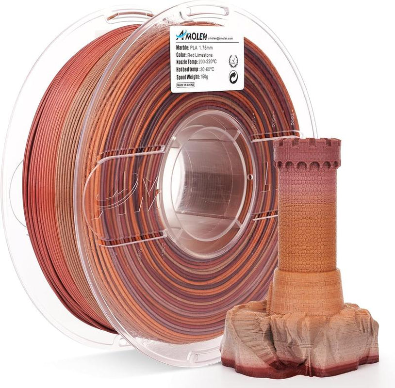 AMOLEN Marble Rock Series PLA 3D Printing Filaments, 1.75Mm, 1KG/2.2LB
