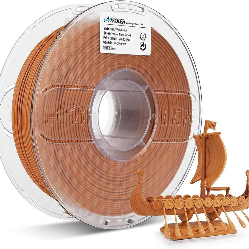 AMOLEN Wood PLA 3D Printing Filament, 1.75Mm