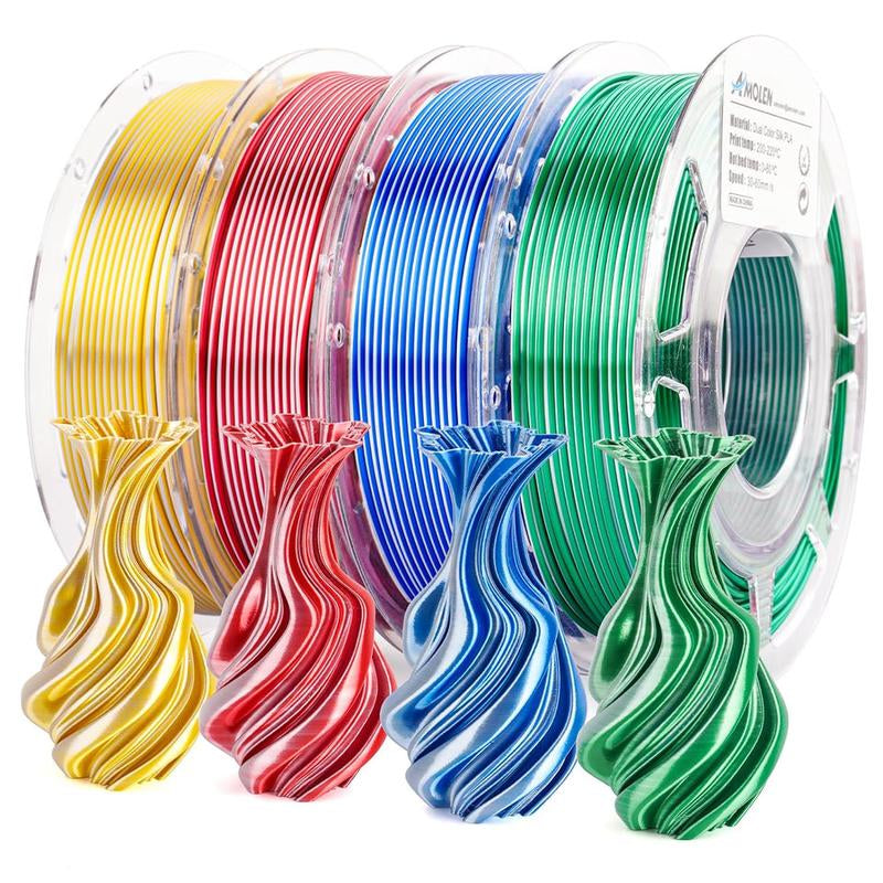 AMOLEN PLA Silk Dual Color 3D Printing Filament, 1.75Mm
